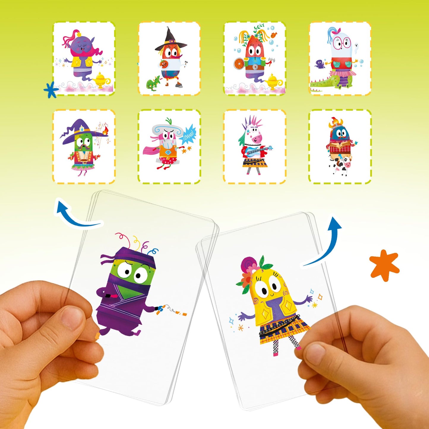 Kidrox Mix & Match Character Building Flash Cards, Transparent Layerable Learning Cards, 45 Pack