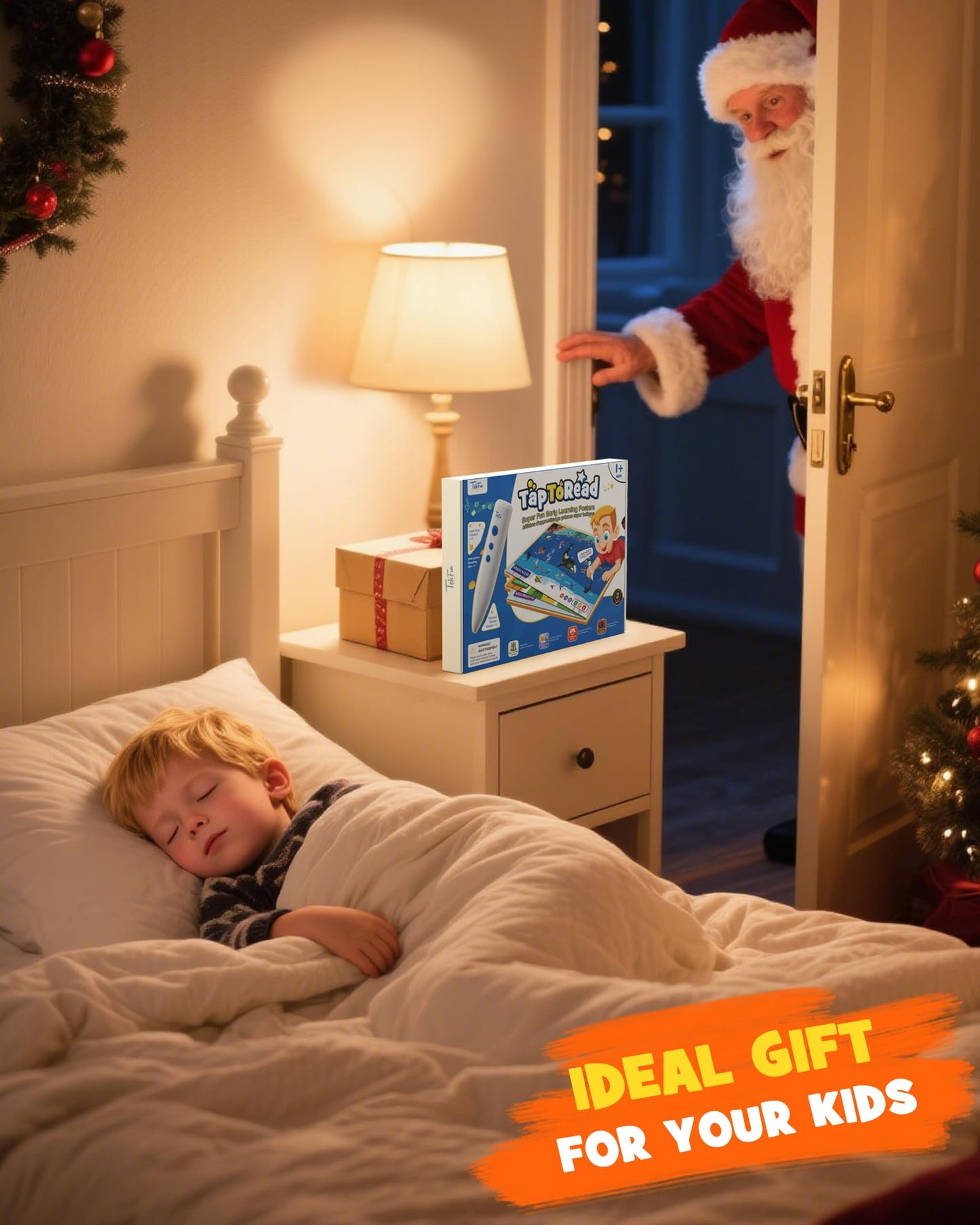TEKFUN Talking Learning Poster Set for Toddlers 1-3, Interactive Educational Wall Poster with Speaking Pen, Screen-Free Letter & Word Learning for Homeschooling & Preschool Classroom