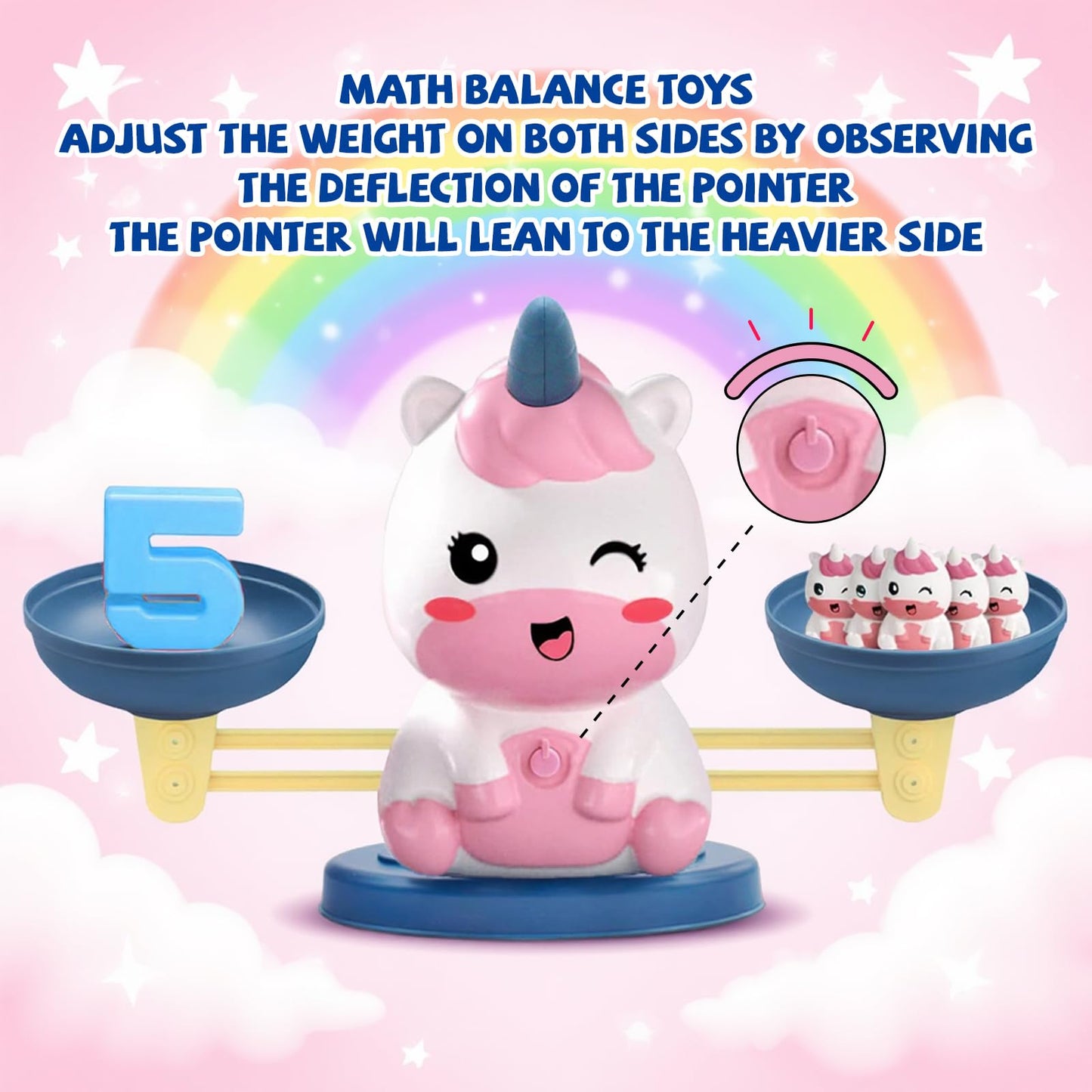 Snugzy Unicorn Balance Counting Toys, Number Counting Scale Games for Kids Cool Math Learning Games for Boys and Girls Preschool Kindergarten Learning STEM Montessori Educational Toys for 3+