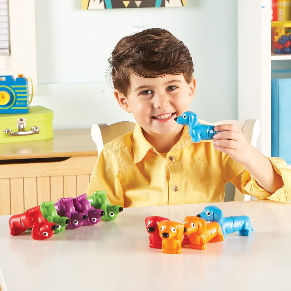 Learning Resources Snap-N-Learn Rhyming Pups Toy - Phonics, Letter Game, Toddler Color Recognition, Montessori Preschool Activities, Matching Set, Fine Motor Skills, Gifts for Boys and Girls