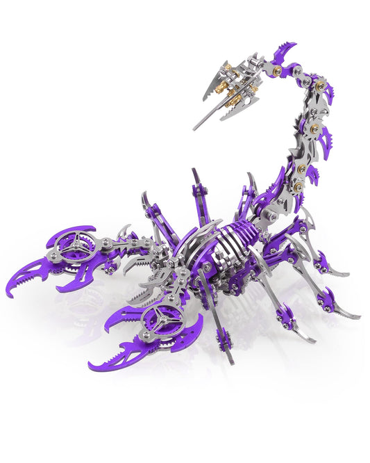 Metalkitor Scorpion 3D Metal Puzzles Kits for Adults Teens – 454 Pcs – Mechanical Assembly Models – 4 Hours to Build – Ideal for Gifts and Decorations (Purple)