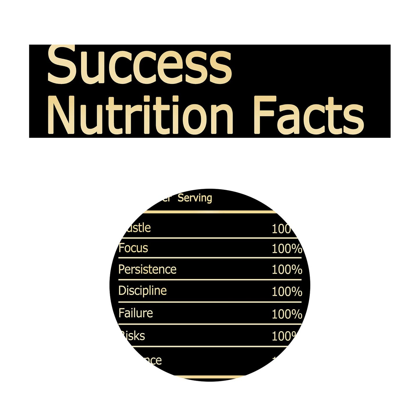 Success Nutrition Facts Wall Art Motivational Wall Art Decor for Office Bedroom Modern Artwork Framed and Ready to Hang(Success, 12x18 inch)