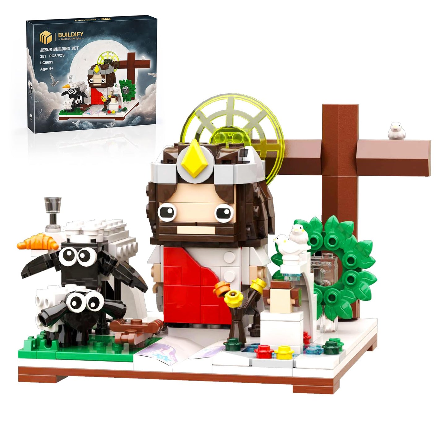 Tenhorses Jesus Building Block Sets, Little Jesus Christ Toy Figures Christianity Decor, Easter Christmas Christian Gifts for Women Men Kids Age 6+.(351PCS)