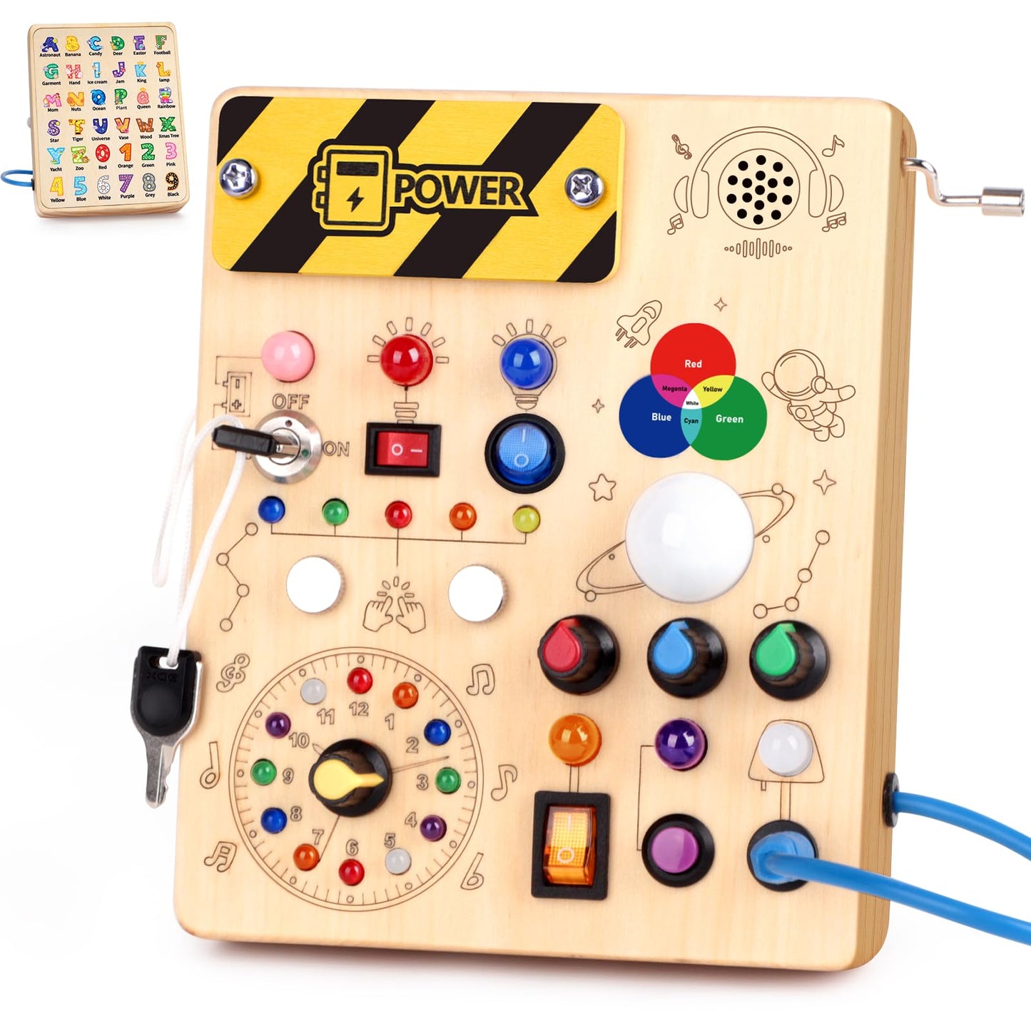 Grarain Busy Board for Toddlers - Montessori Educational Toy for 1-3 Year Old Boys & Girls | Travel-Friendly Sensory Learning Activity | Ideal for Kids with Autism(Busy Board v5)