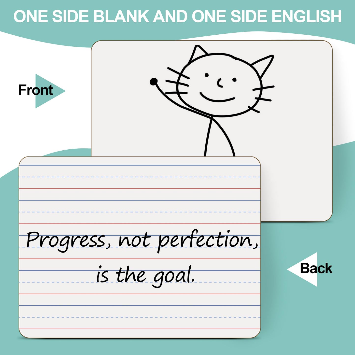 32 Pack Small White Boards, 9"x12" Mini Portable Handheld Learning Whiteboards, Double Sided Personal Dry Erase Boards with Lines for Kids, Students, Teachers Classroom School Pack
