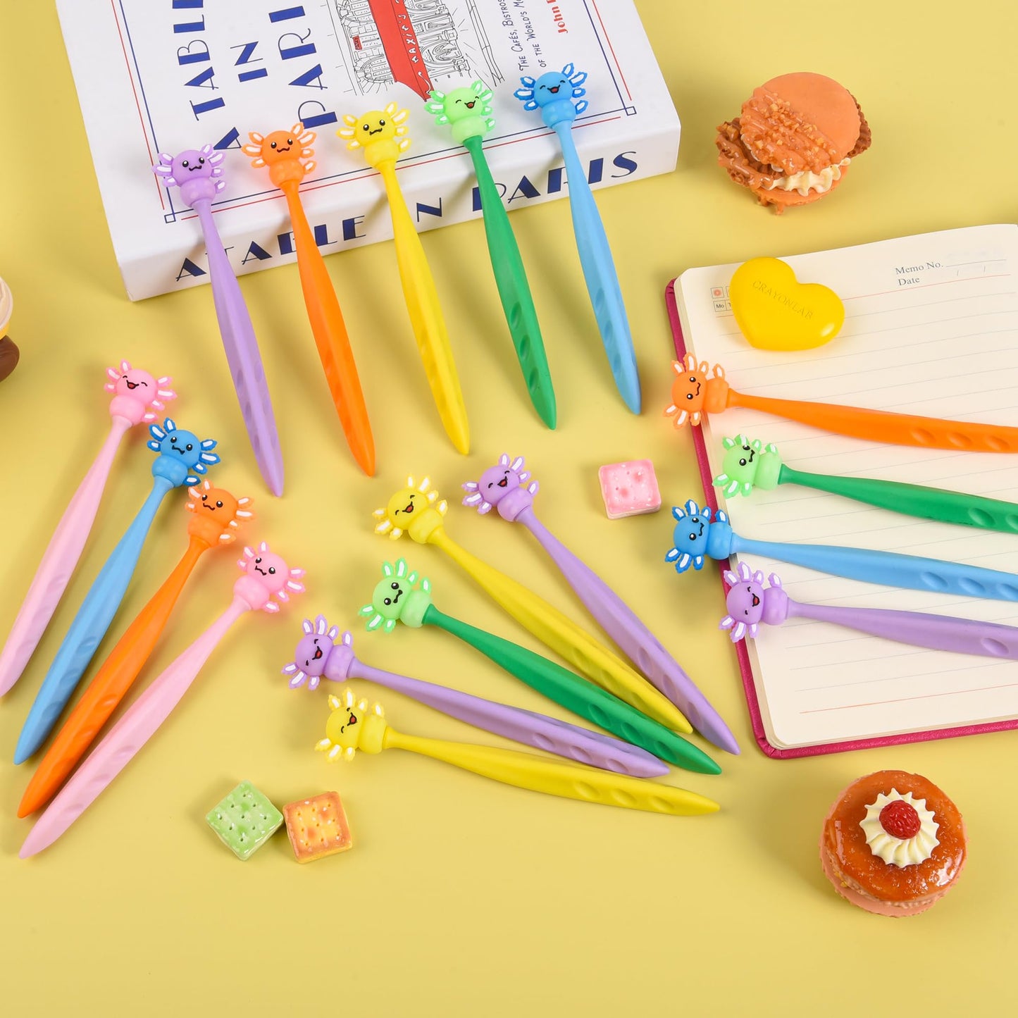 48 Pcs Cute Axolotl Bobblehead Eraser for Pencils Kawaii Erasers Cute School Supplies Fun Cartoon Erasers Back to School Supplies Birthday Classroom Gifts