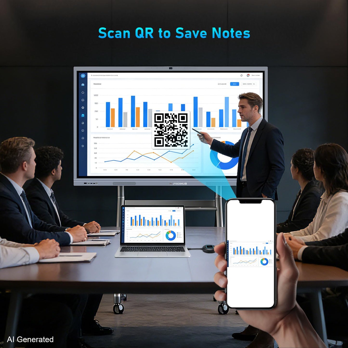 Smart Board Collaboration Hub, JYXOIHUB Digital Electronic Whiteboard Built in Dual OS for Classroom and Business, Touch Screen Interactive Smart Whiteboard (Board Only) (65 Inch)