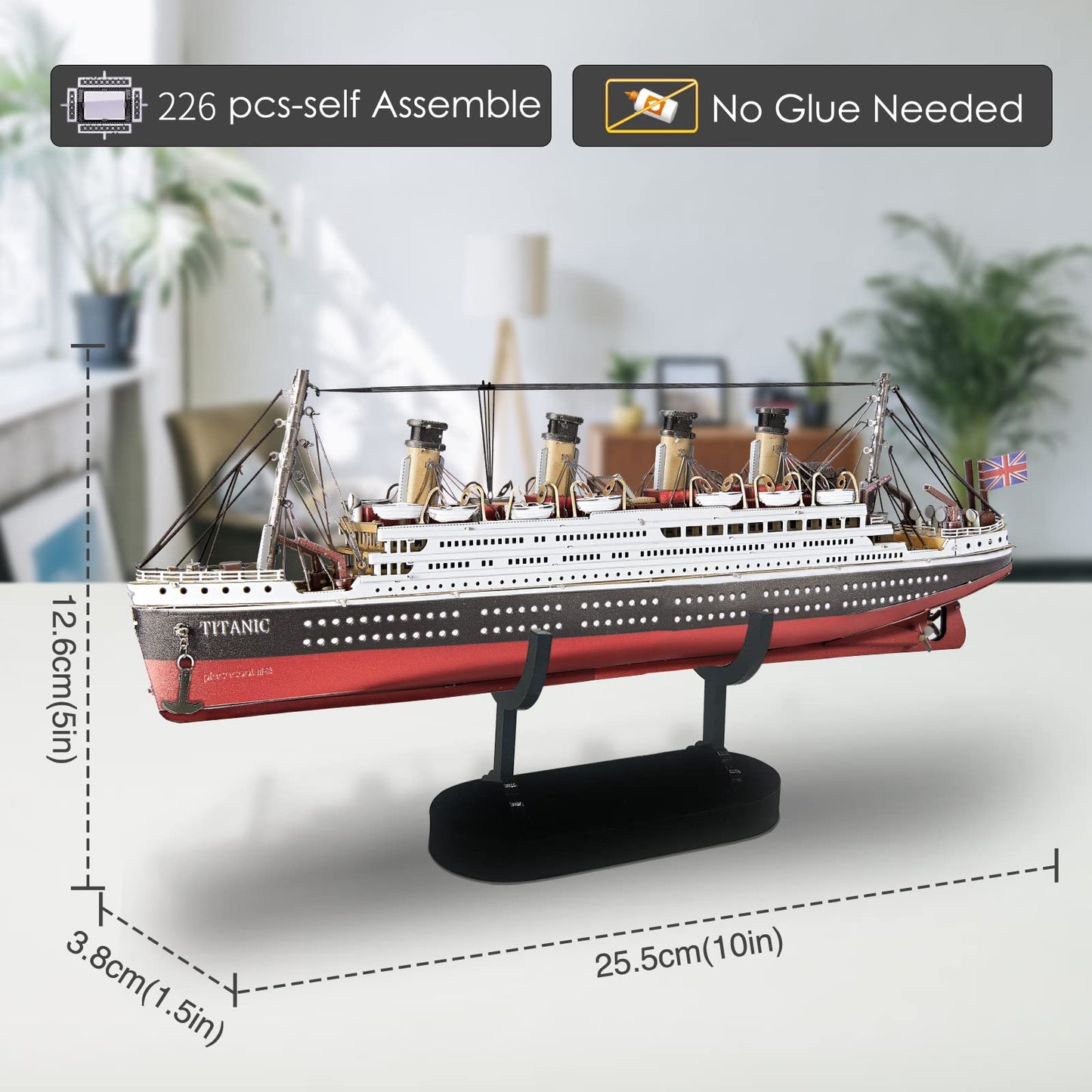 Piececool 3D Puzzles for Adults, Titanic Metal Ship Model Building Kits, Difficult Watercraft Cruise DIY Arts and Crafts Birthday Christams Gifts for Men Women Couples Desk Decor