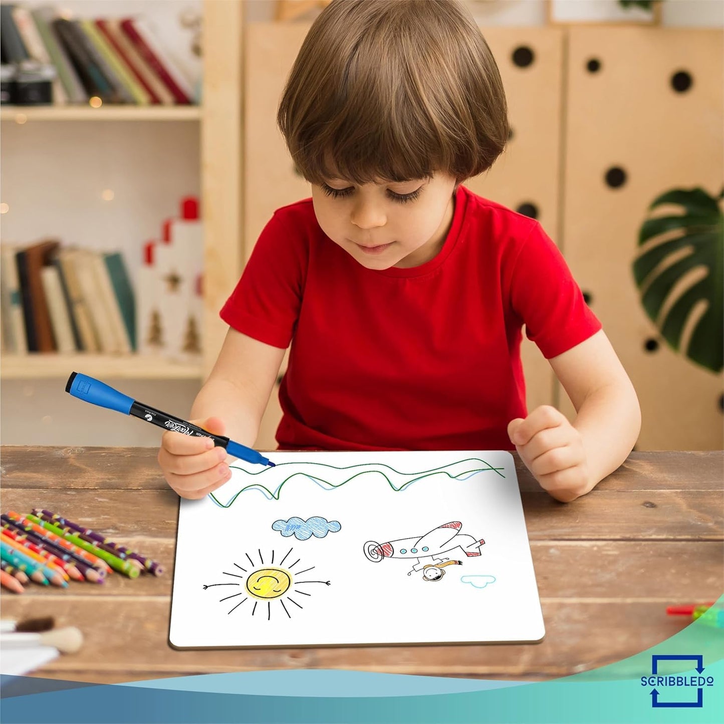 Scribbledo 24 Pack Small Dry Erase Boards for Students, Mini White Boards 9 x 12 Double Sided, Classroom Whiteboards for Kids, School, Teachers Student Lapboards with 24 Erasers