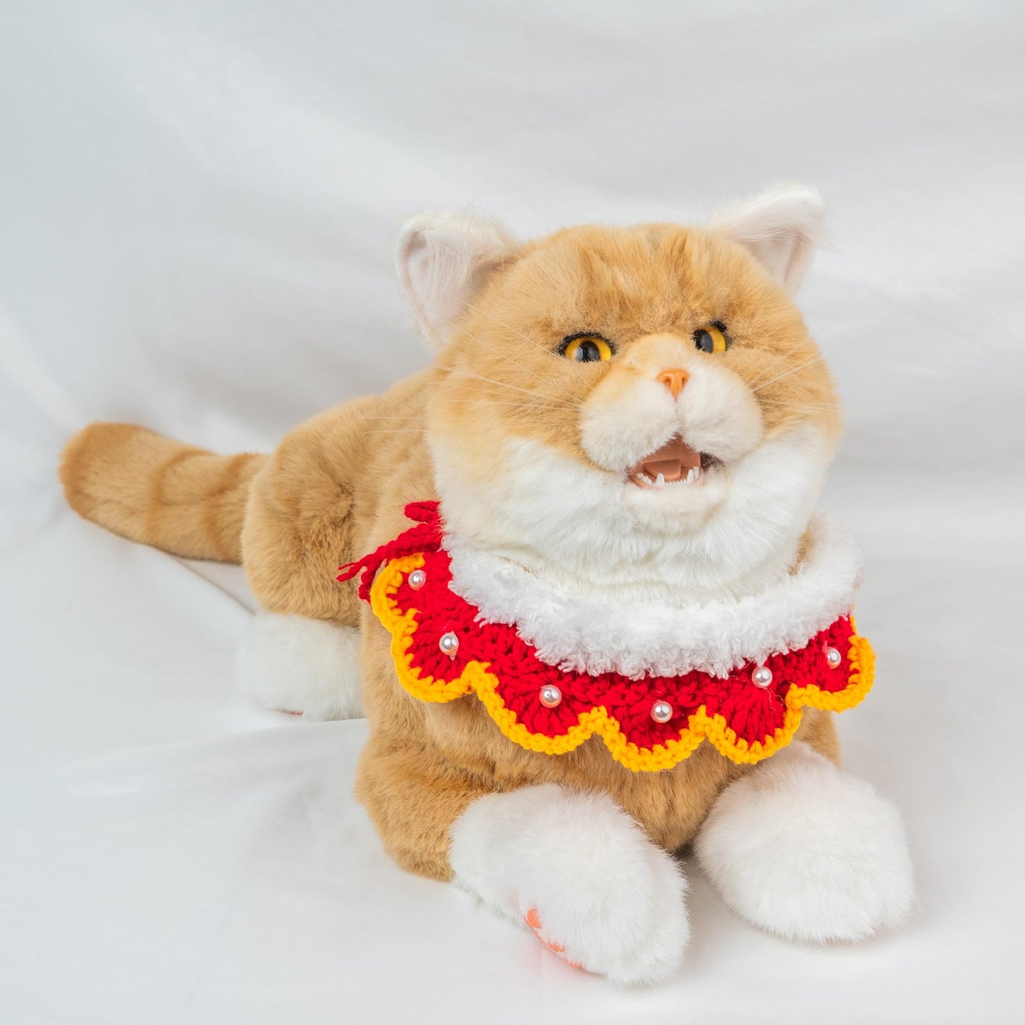 Chongker Interactive Realistic Cat Plush Toy with Sound & Heartbeat, Lifelike Robotic Kitty with Purring, Meowing, Blinking & Moving Head Tail, Custom Name Feature, Companion Gift for Seniors