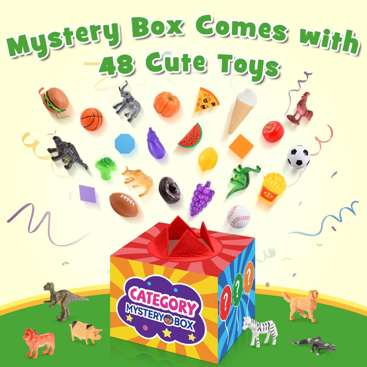 Montessori Sensory Toys for 2-6 Year Olds | 58-Piece Learning & Sorting Games with Mystery Box | Preschool Activities & Speech Therapy Gifts | Easter Basket Stuffers, Birthday Gifts for Boys & Girls