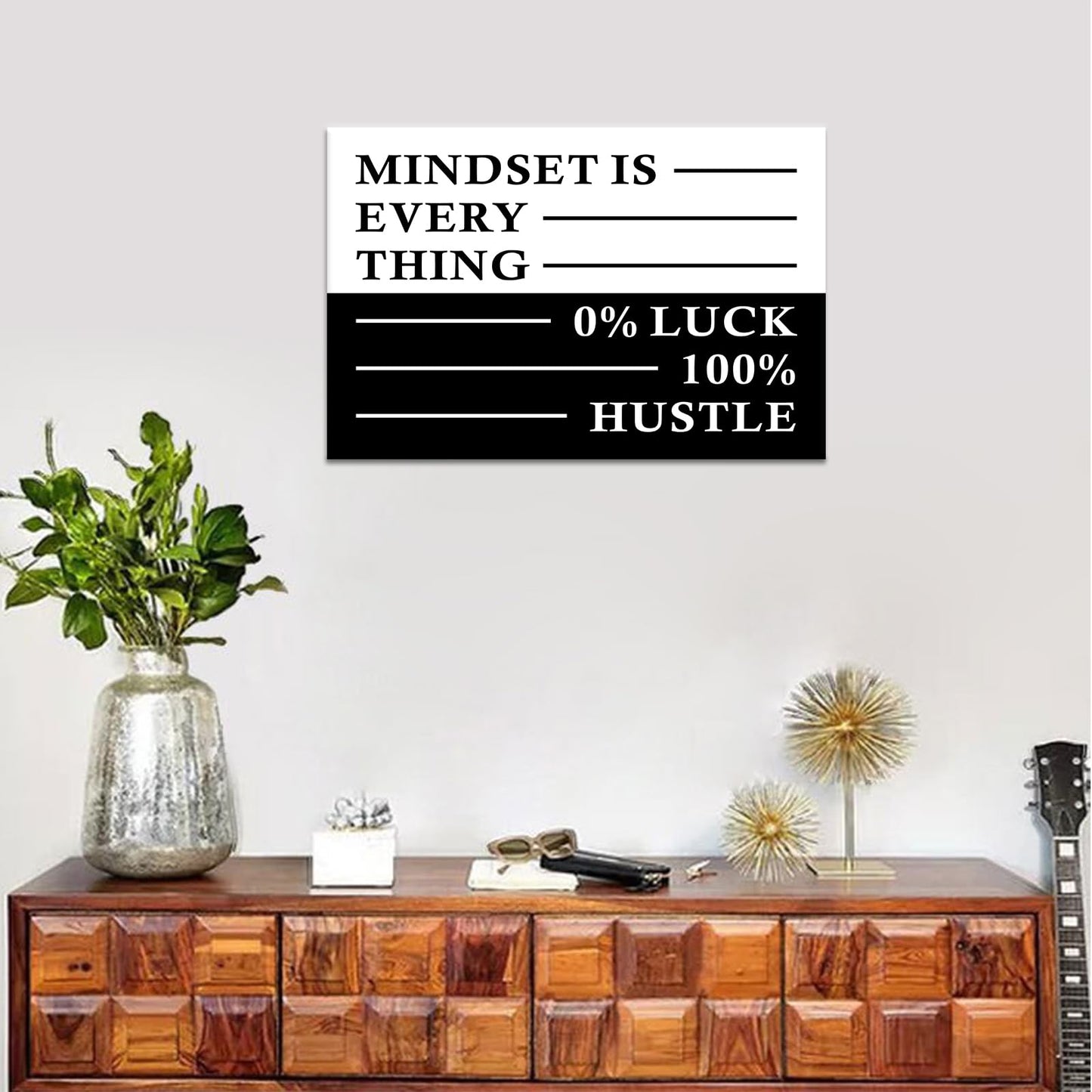 Inspirational Wall Art Home Decor Motivational Mindset Picture Poster Inspiring Positive Quotes Canvas Painting Print Artwork for Modern Bedroom Living Room Office Stretched and Framed [12''W x 18''H]