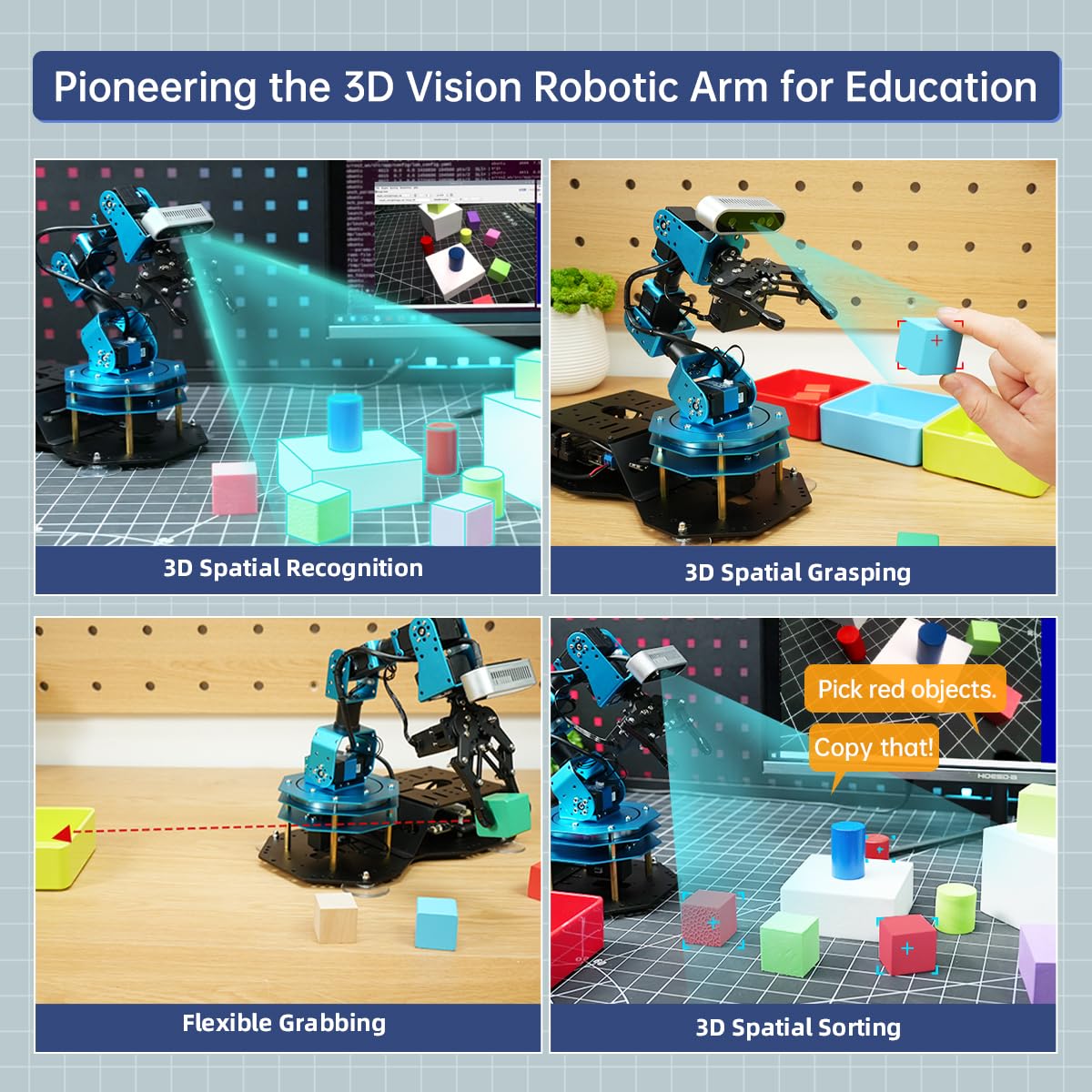 ArmPi Ultra Robotic Arm with ROS2 ChatGPT Large AI Models Embodied Intelligence, Hiwonder 6DOF Programming Robot Arm ROS Education AI Vision Voice Scene Understanding, Advanced Kit without RaspberryPi
