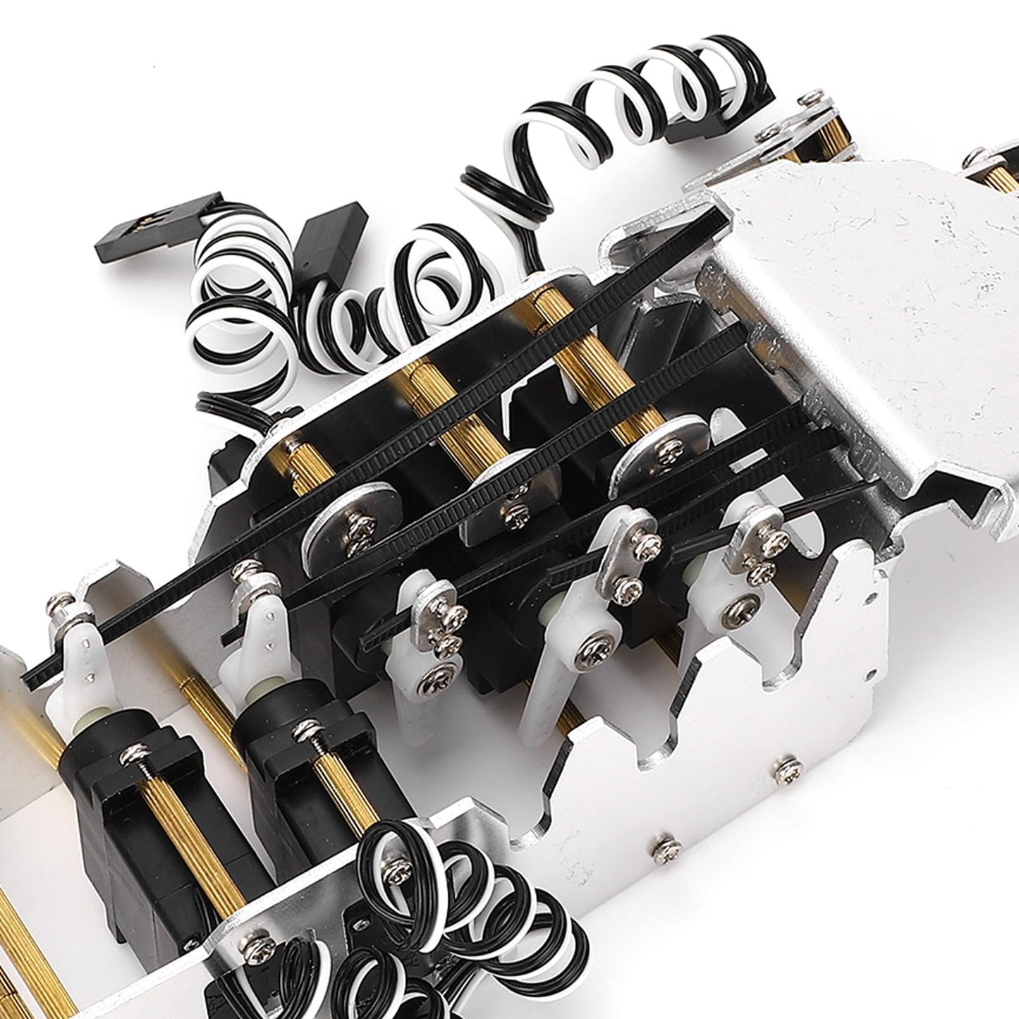 Robot Hand Kit, 5 Finger 180 Degree Movement Bionic Mechanical Arm DIY Kit with Analog Servos and Acrylic Aluminum Frame for Robotics Education and Secondary Development