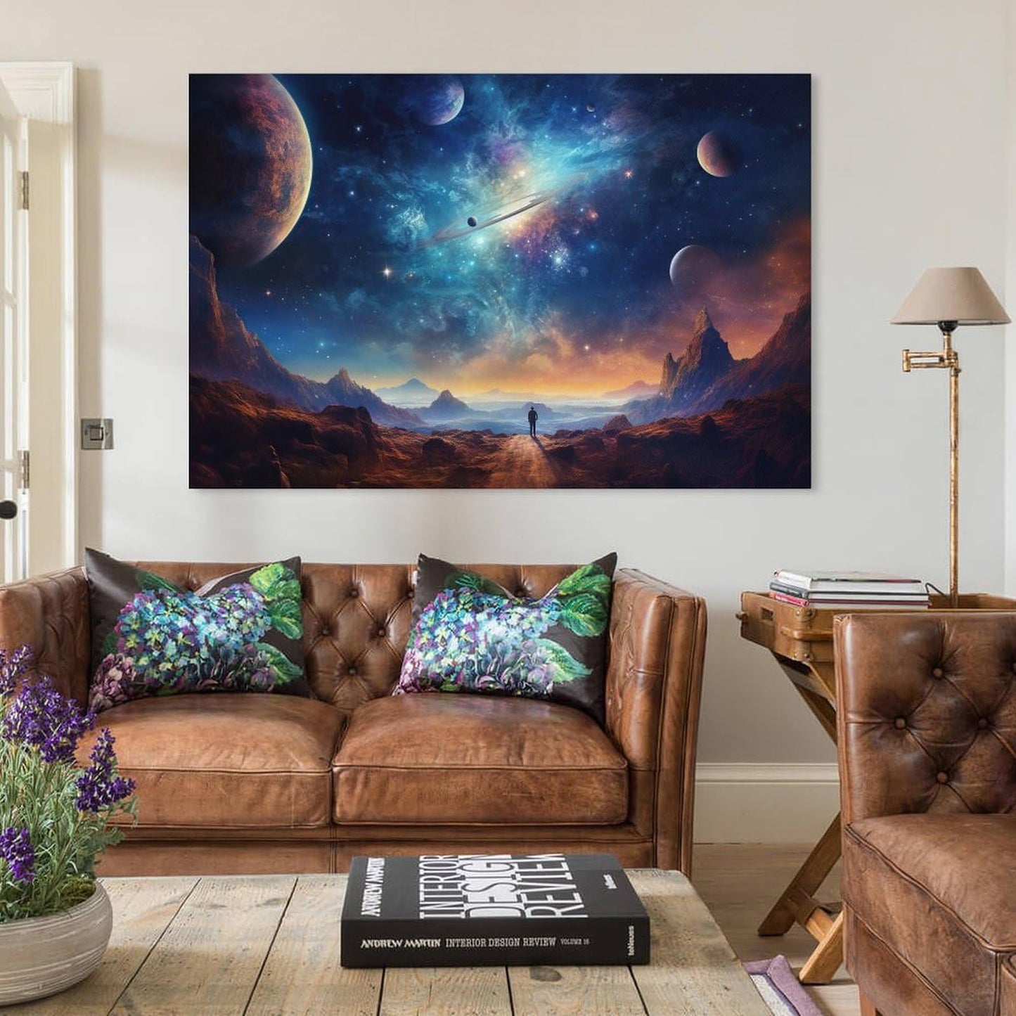 JHXNJDPOST Solar System Astronaut Poster Space Canvas Wall Art Aesthetic Decorative Painting Living Room Restaurants, Pool Halls And HotelsA 16x24inch(40x60cm)