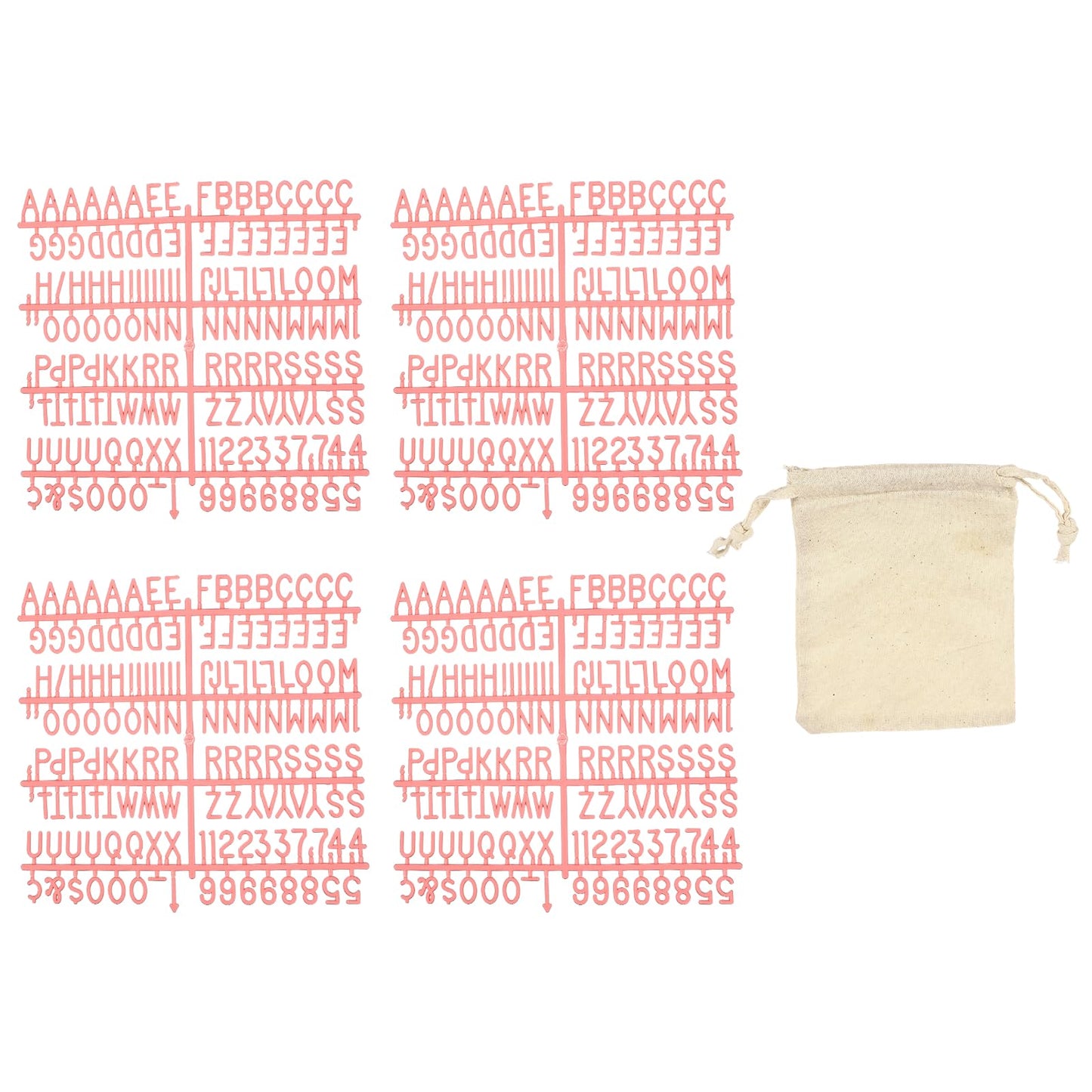 PATIKIL 588 Piece Plastic Letters Set for Felt Letter Board, Pink Alphabet Message Board Accessories Including Letter Numbers with Restraint Strap for Cafe, Wedding, Birthday