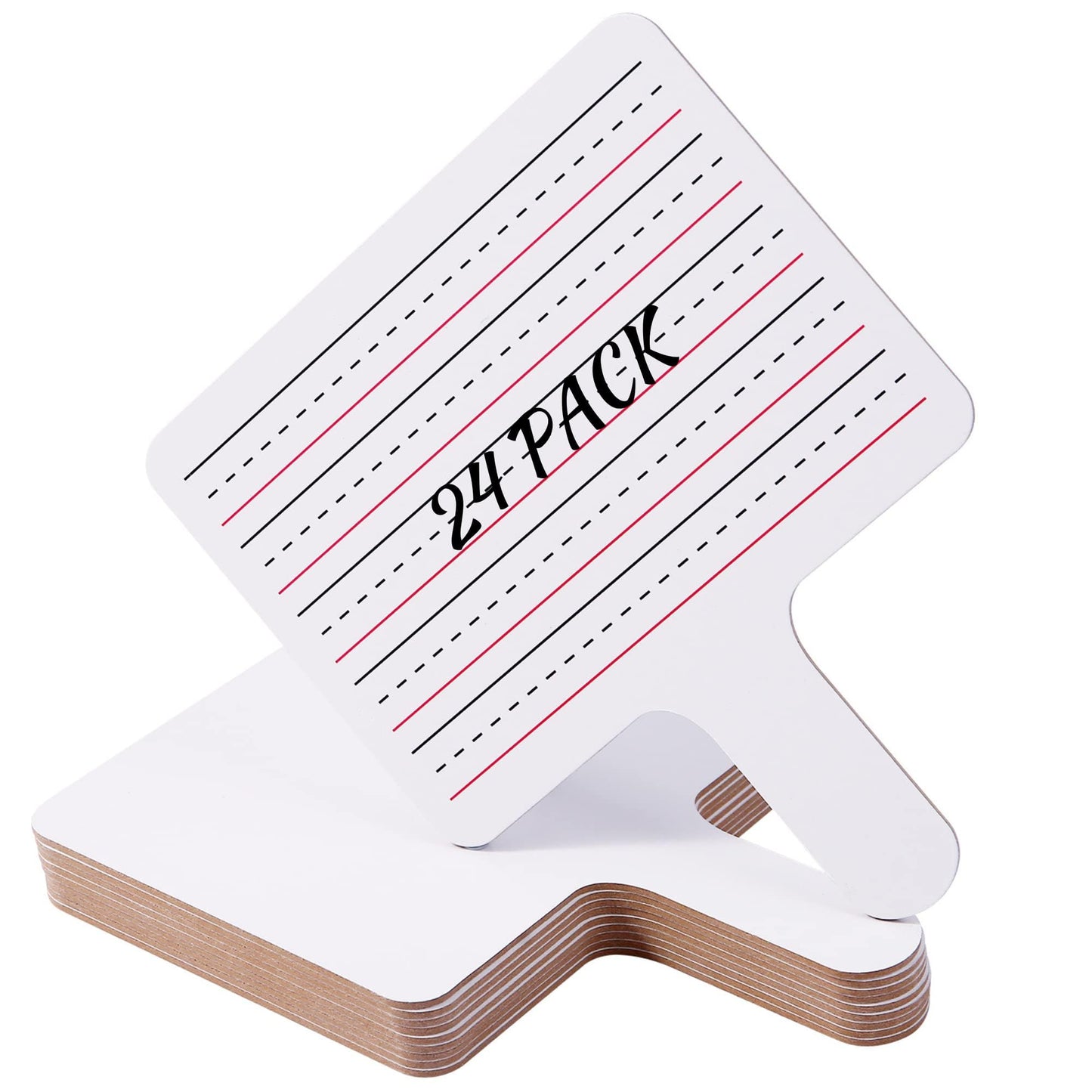 Epic Creations Dry Erase Paddles - 24 Pack 8.11 x 6.14 Inches - Double Sided Handheld Whiteboard - Dry Erase Signs - Hand Held White Board - Auction Paddles - White Board Paddles,Hand Dry Erase Board