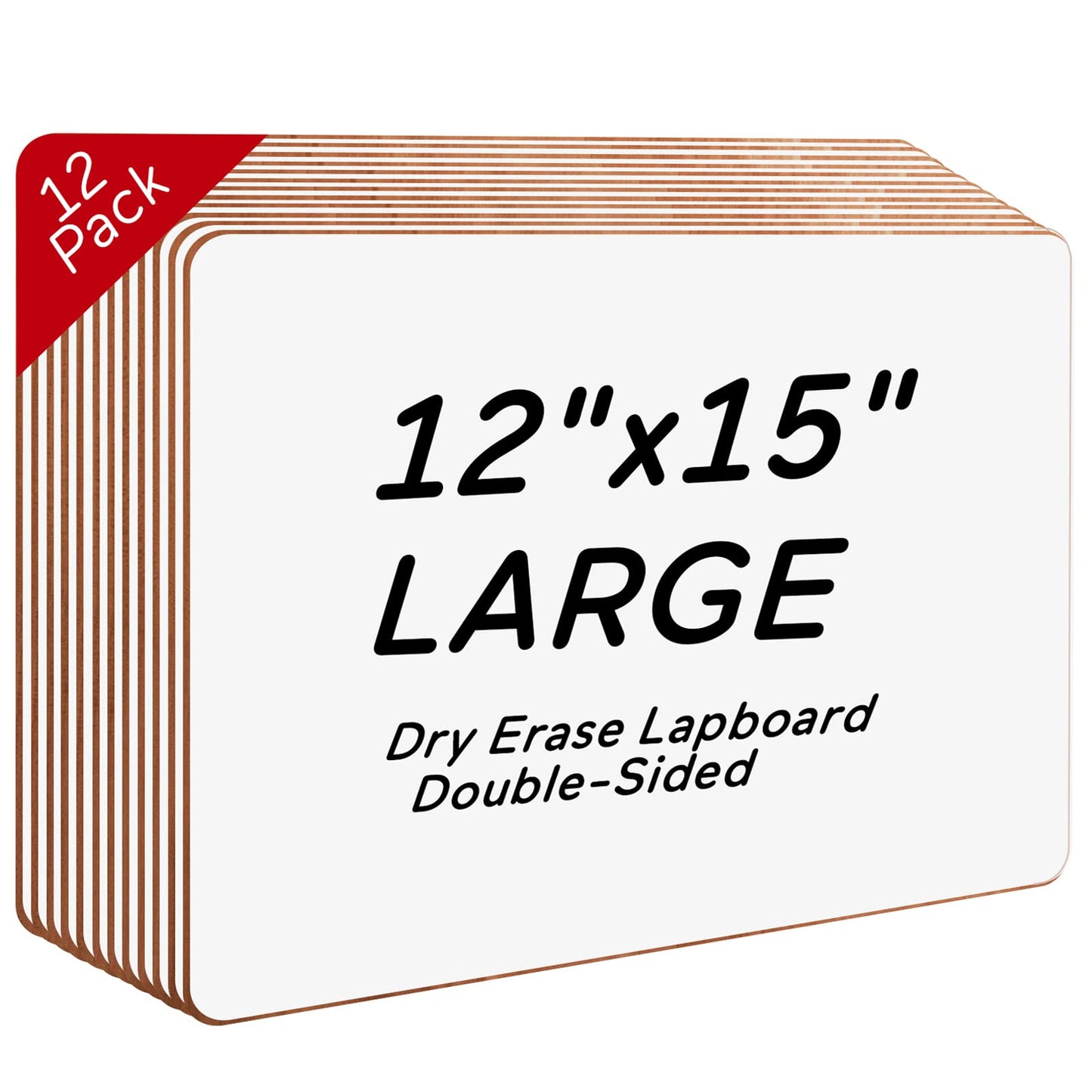 Stondino 12 Pack Big Dry Erase Lapboard- 2023 Edition 12 x 15 inch Large Double-Sided White Boards Office & School Supplies for Teachers/Students/Children/Classroom, Reusable Double-Sided Whiteboard