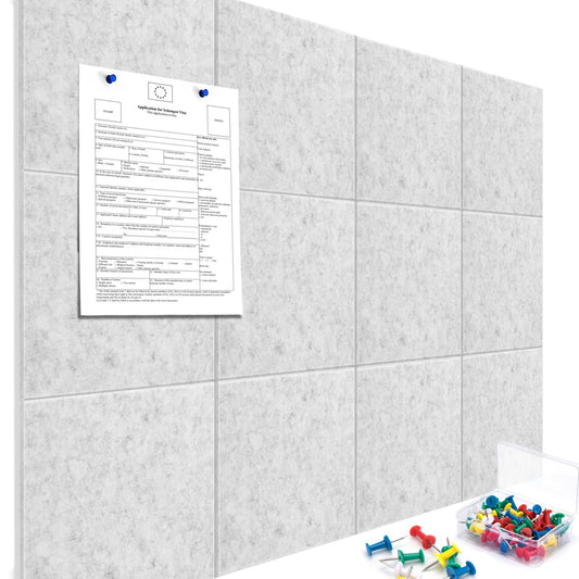 Cork Boards for Walls 48" x 36" Felt Board Alternative, 12 Pack Felt Wall Tiles Bulletin Board, Large Cork Board for Office Pin Board Tack Board Cork Boards