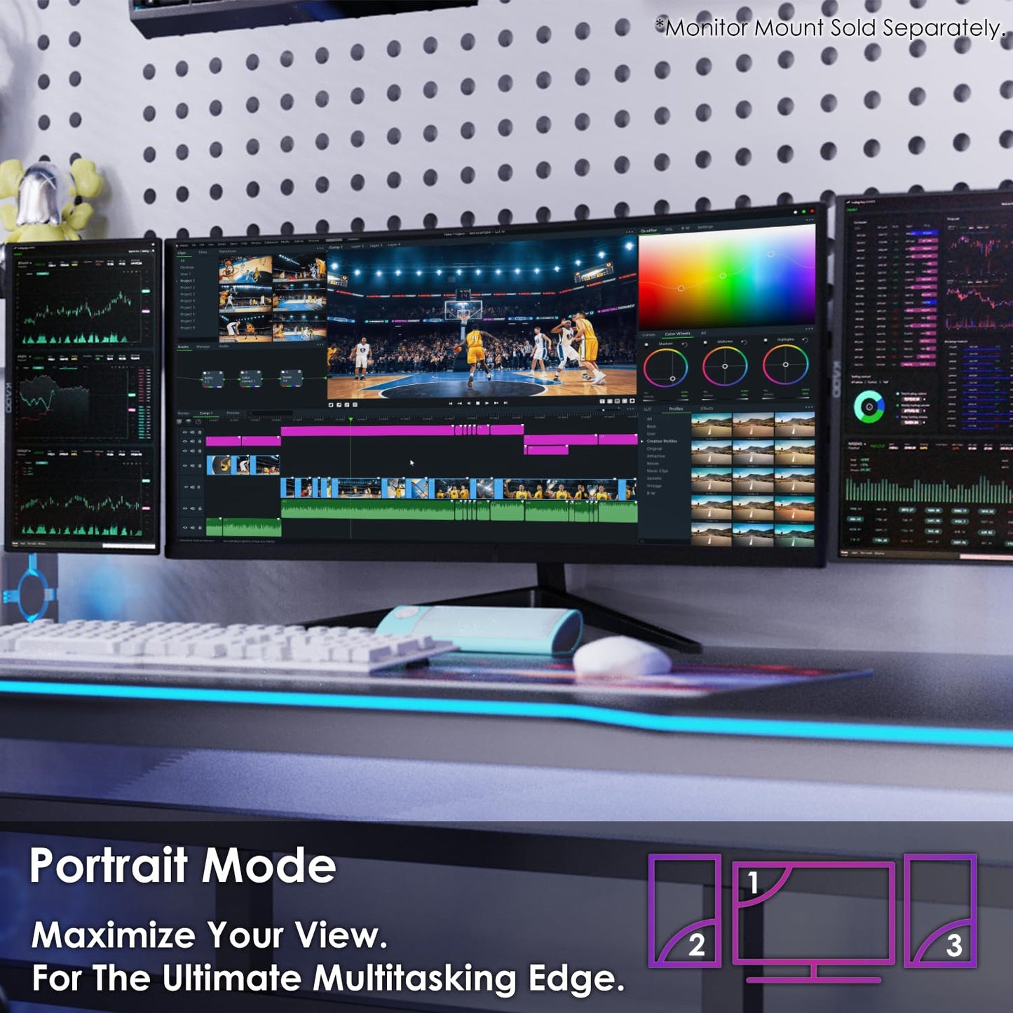 Kado Dual Portable Monitor Setup - 2-Pack 15.6" 1080p IPS Triple Monitor Extender for Laptop, 1920x1080 HDMI USB-C 180° Kickstand Built-in Speakers, Stacked Desktop Setup Office Gaming Daytrading