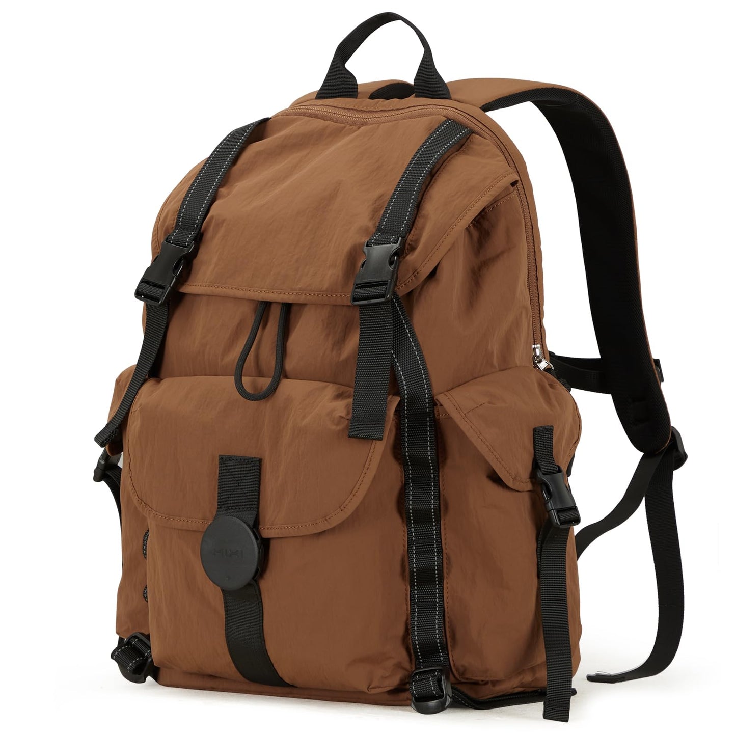 mixi Travel Backpack for Women Men, 18 Inch Carry On Laptop Backpack Flight Approved fits 16'' Laptop, Lightweight Waterproof Hiking Backpack Travel Outdoor Business Casual Daypack, Brown