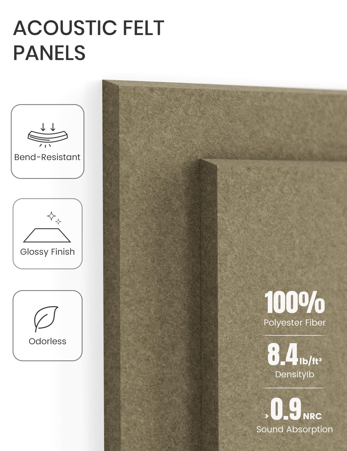 Felt Bulletin Board Tiles -28"x18" Cork Board Alternative for Office Decor, Push Pin Board Wall Organizer 6-Pack -Earth Brown