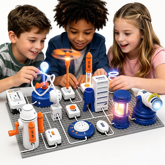 STEM Circuit Kit for Kids Ages 6+, 66PCS Electronics Exploration Kit with 1200+ Creative Projects for Home & School Learning, Educational Physics Science Toy Gift for Boys Girls