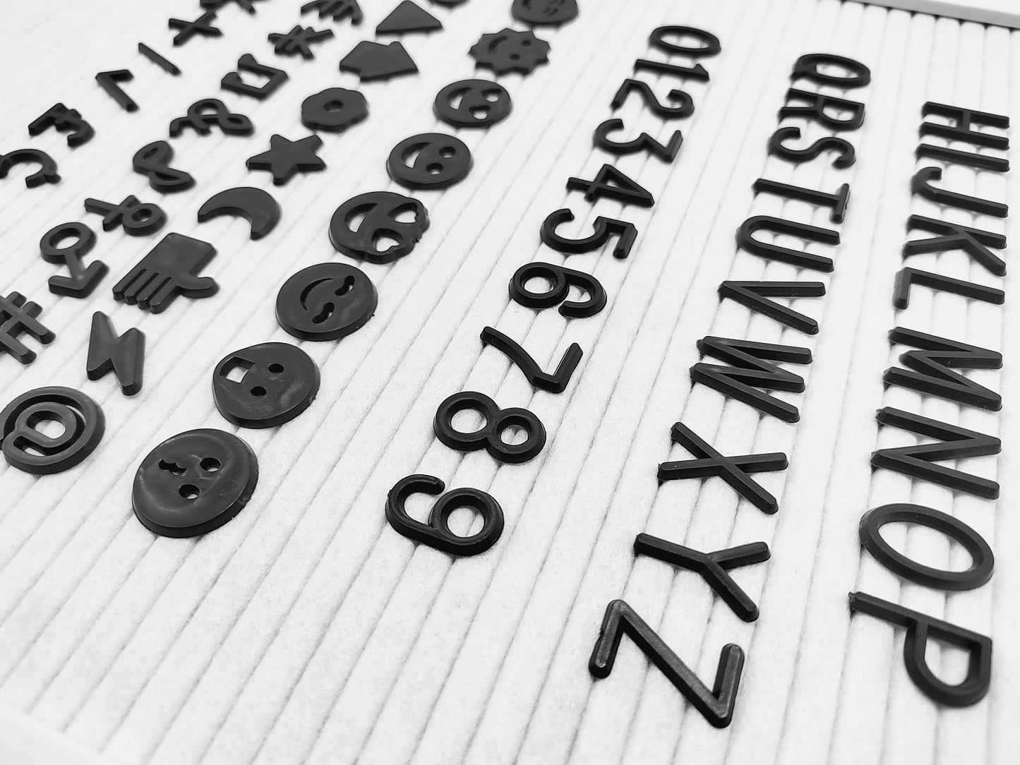 G GAMIT Felt Letter Board Letters Set, Pre-Cut 340pcs 7/8 inch(0.875") Black Letters Only(No Board Included)