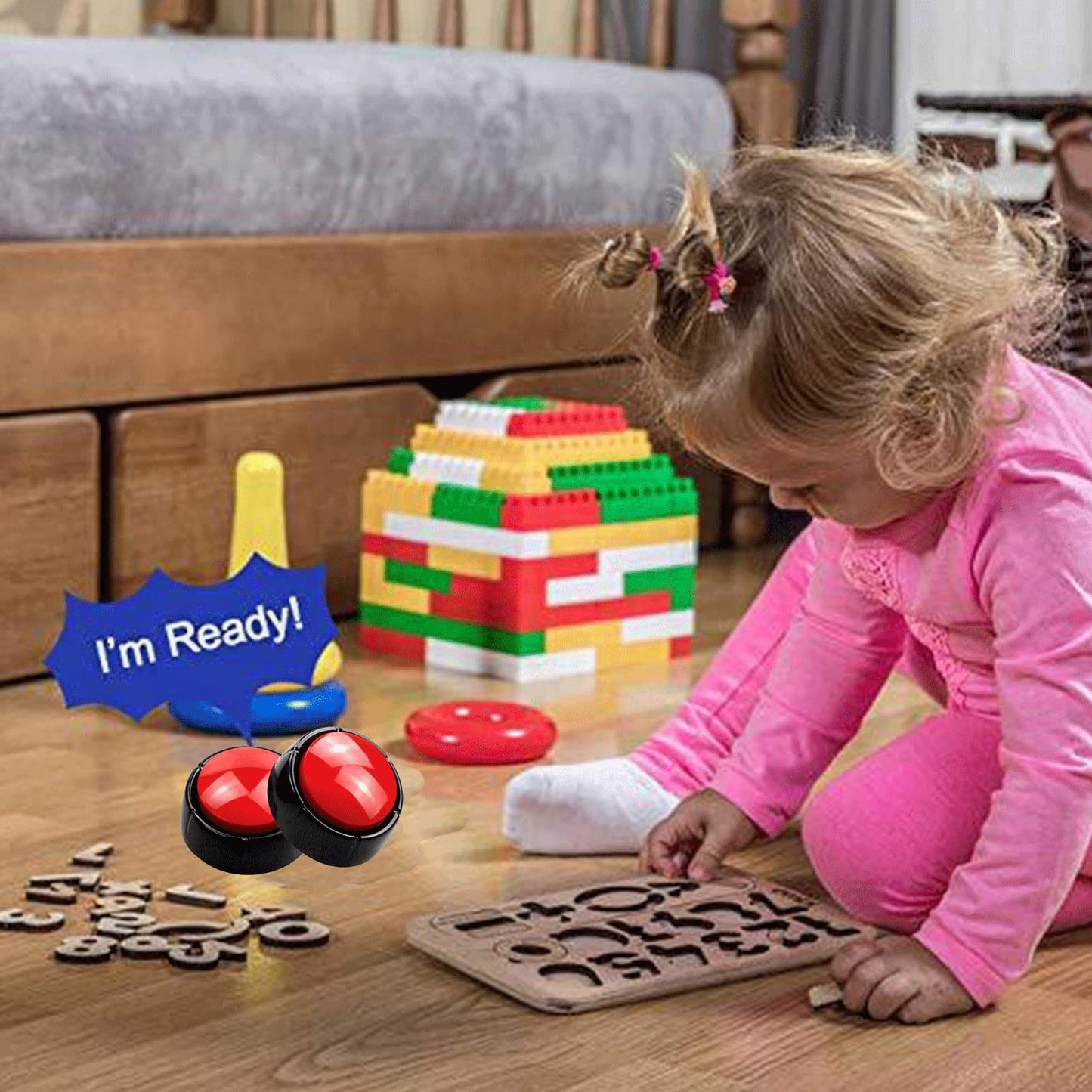 Recordable Talking Button 30 Seconds Record Button Easy Button Answer Buzzers Custom Sound Button for Communication Study Office Home Game Gift(Batteries Included)