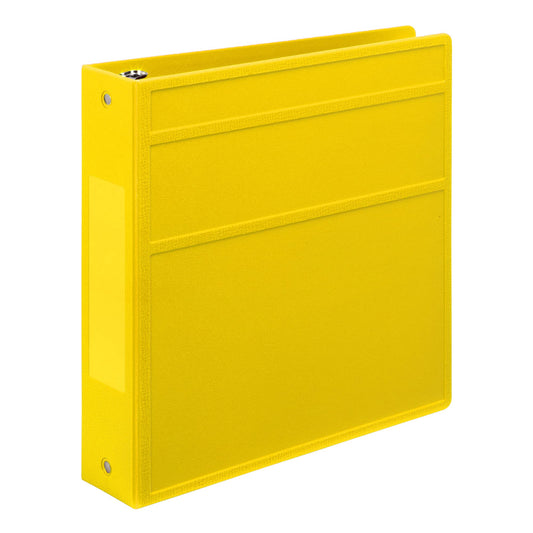 Carstens 2-Inch Heavy Duty 3-Ring Binder - Side Opening, Yellow, Durable Plastic, Precision No-Gap Rings, Waterproof Covers, No Pockets, Holds 300 Letter-Sized Sheets, BPA-Free, Made in USA (2842-3R)