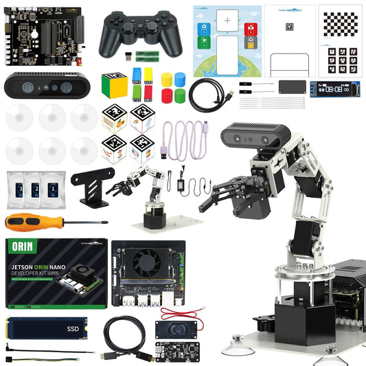 Yahboom 6DOF Program Robotic Arm Kit 3D Adaptive Gripping, 3D Automatic Recognition Supports Large AI Model (Sta-OrinNano Super 4GB)