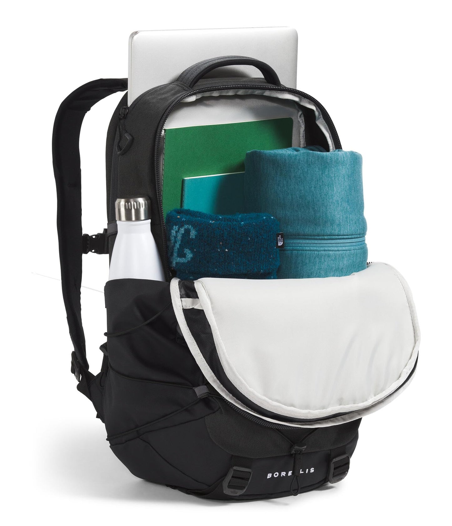The North Face Borealis Commuter Laptop Backpack - Water Repellent, Laptop Sleeve, Large Main Compartment, Asphalt Grey Light Heather/TNF Black-NPF, One Size