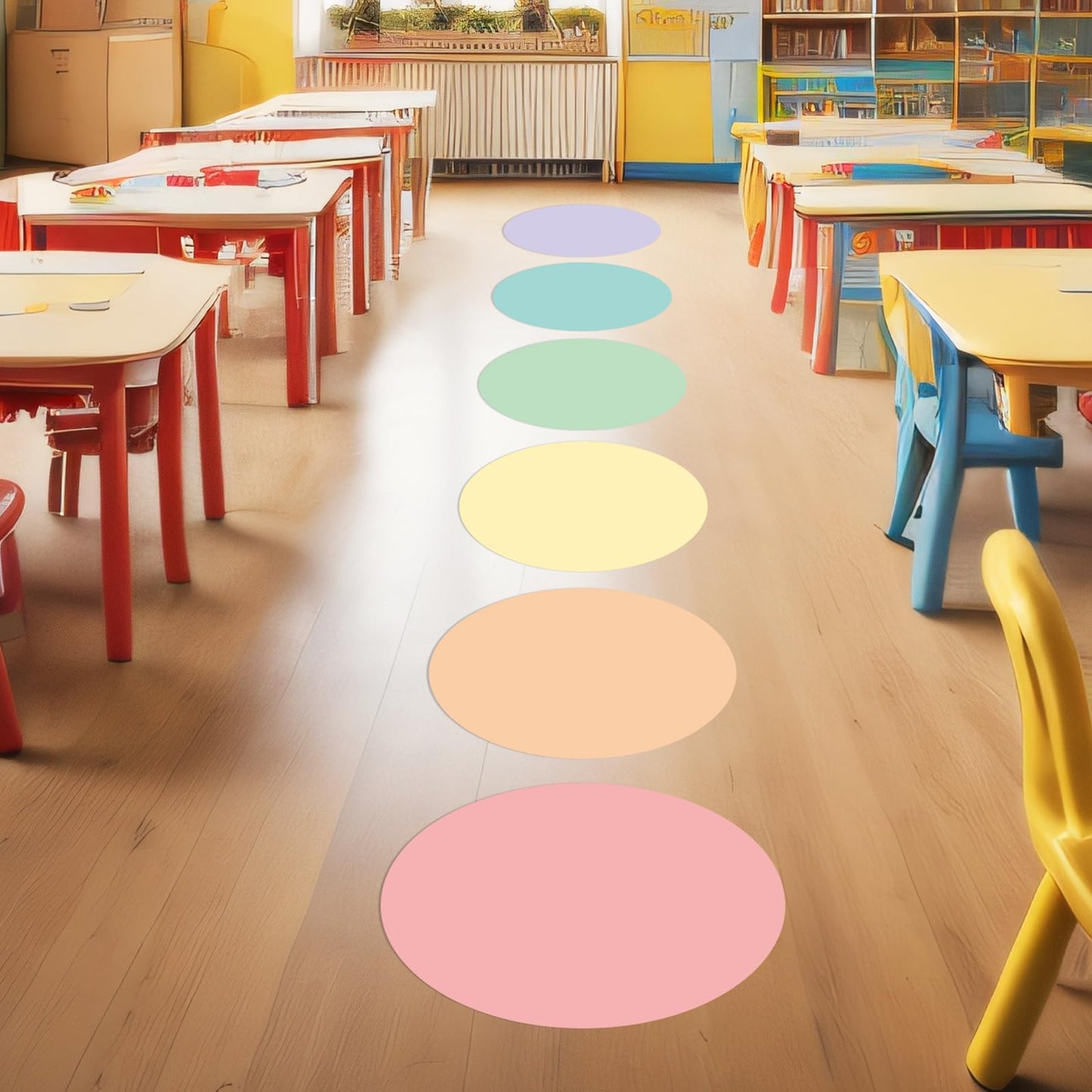 Lincia 24 Pack Colorful Dry Erase Dots Circles Spots for Classroom Table 10.5 Inch Removable Vinyl Desktop Stickers Spots Wall Decals for 100th Day of School Teacher Students Home (Candy Colors)