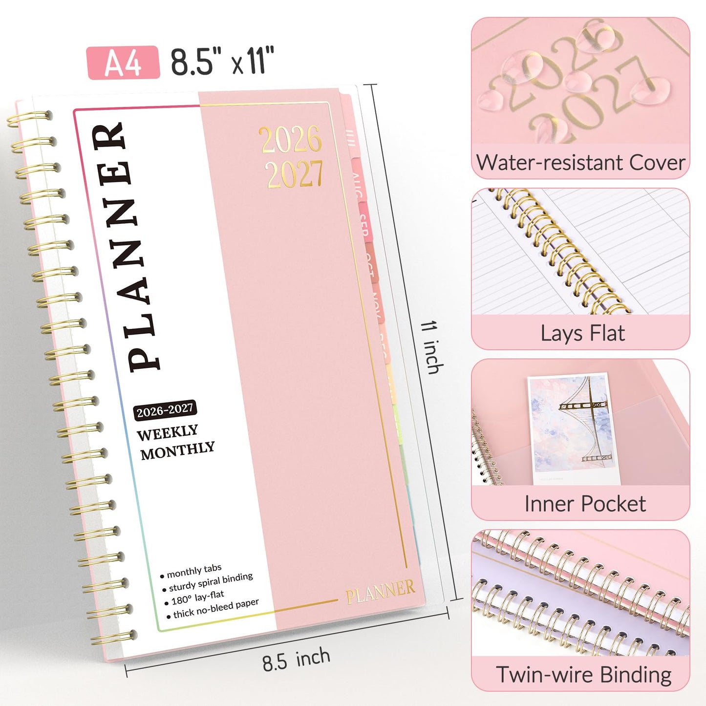 Teacher Planner 2026-2027, Forvencer Academic Planner 2026-2027, Jul 2026 - Jun 2027, 8.5"x11", Weekly & Monthly Planning Book with 7 Periods, School Agenda for Teacher Student Homeschool, A4, Green