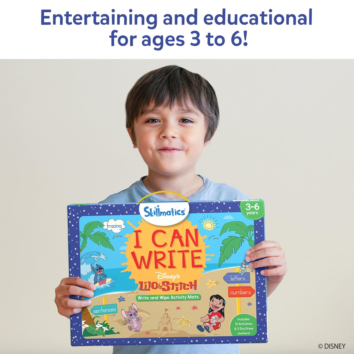Skillmatics I Can Write Disney's Lilo & Stitch - Reusable Preschool Learning Activities, Educational Toy and Game, Back to School Supplies, Gifts for Students, Kids, Toddlers Ages 3, 4, 5, 6