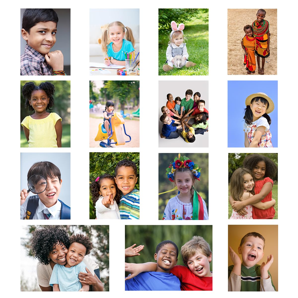 Quorivexa 15 Pcs Toddler Learning Educational Posters Preschool Diversity Posters For Classroom Decor For Daycare Home Classroom Or Preschool Use Multicultural Awareness(Kids Real Photo Poster Style)