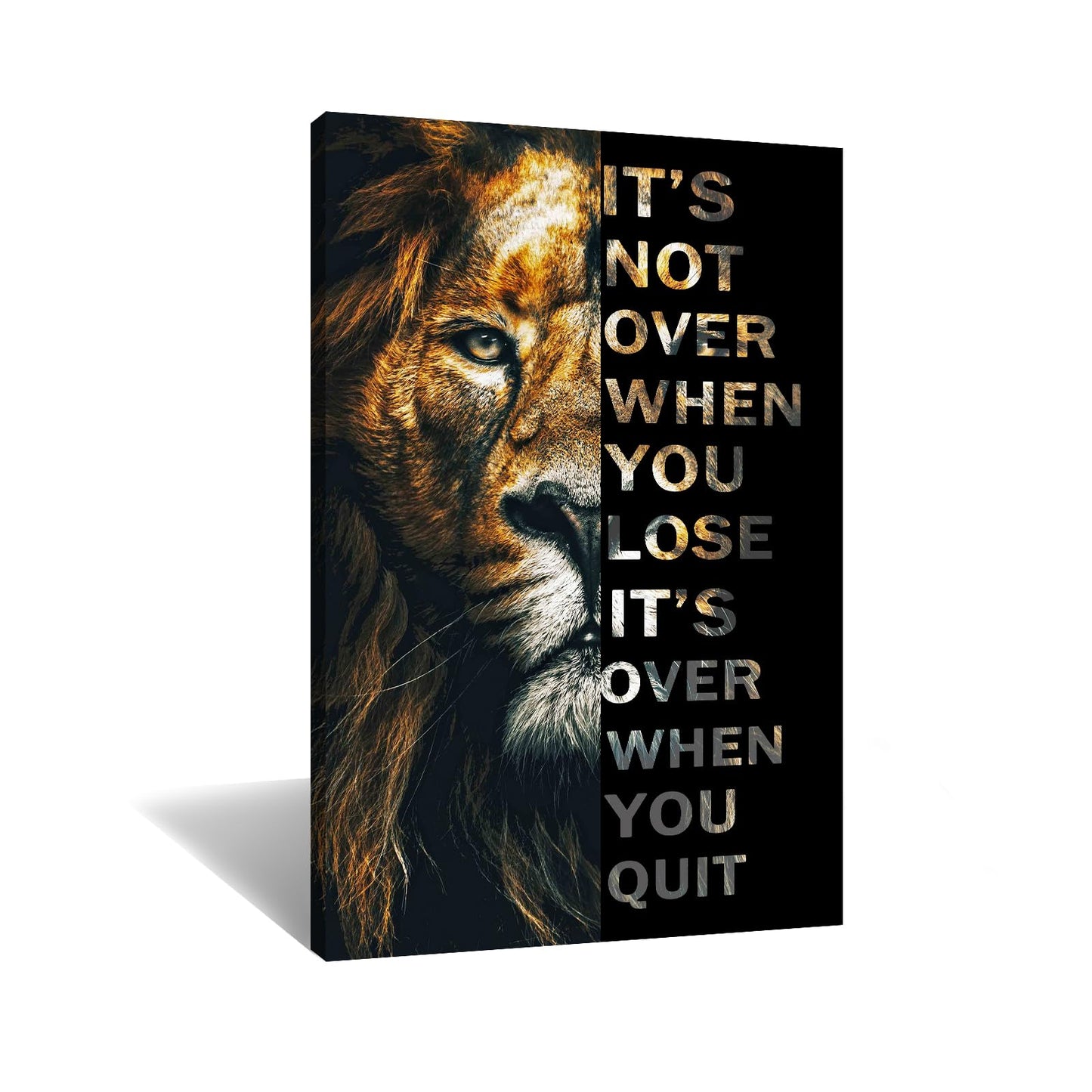 Inspirational Wall Art for Office Quotes Theme Wall Decor for Animal Leopard Motivational Canvas Prints Framed Wall Art for Bathrooms Modern Home Decor Artwork Framed Stretched [12''W x 18''H]