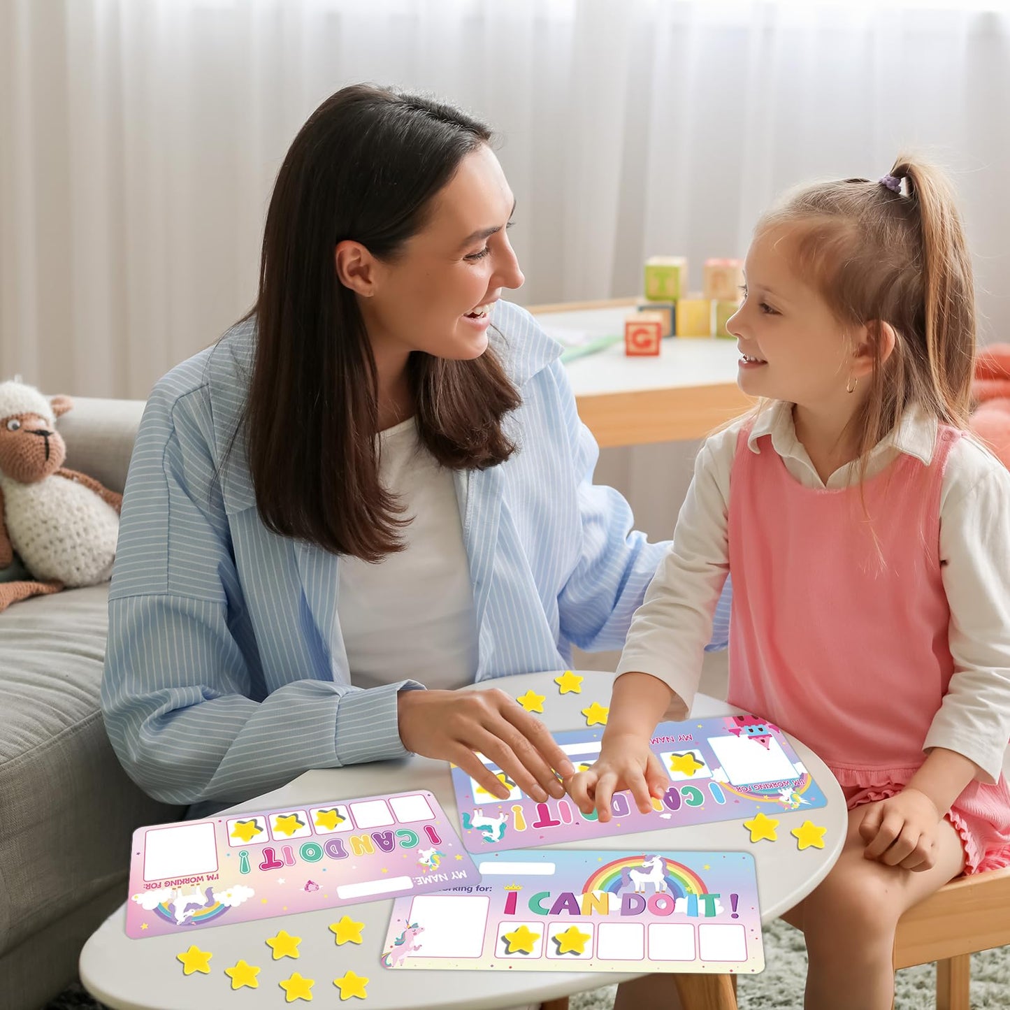 3 Sets Magnetic Rewards Chart for Kids Token Board Unicorn Castle Behavior Chart at Home Positive Star and Customization Goal Box Incentives for Teacher Essentials Elementary Classroom