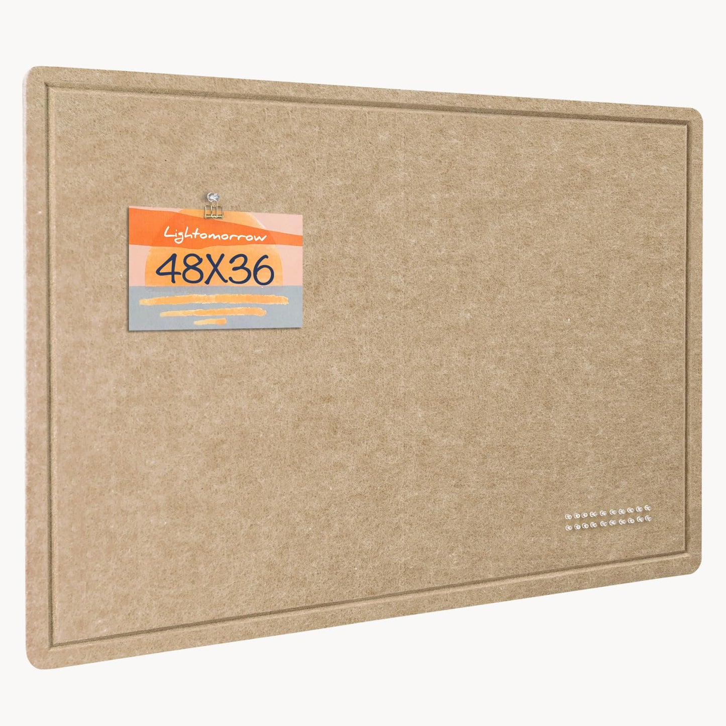 Large Bulletin Board - 48 x 36 Inches, Decorative Felt Pin Board for Wall - 4' x 3' Foldable Photo Display Board with Self-Adhesive Tape, Includes 20 Push Pins - Desert Brown
