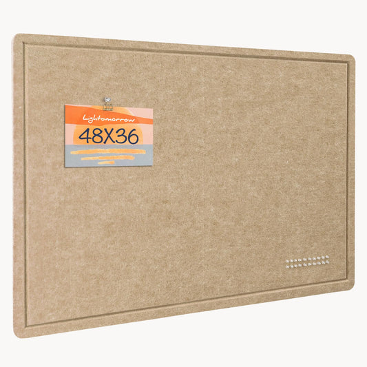 Large Bulletin Board - 48 x 36 Inches, Decorative Felt Pin Board for Wall - 4' x 3' Foldable Photo Display Board with Self-Adhesive Tape, Includes 20 Push Pins - Desert Brown