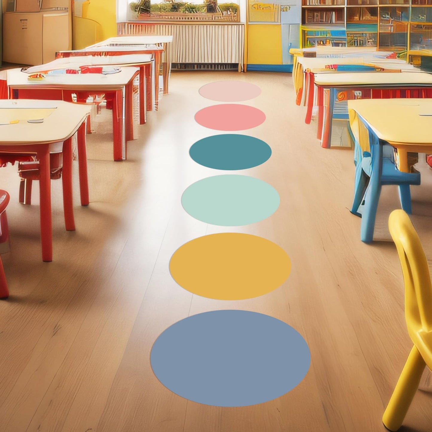 Lincia 12 Pack Colorful Dry Erase Dots Circles Spots for Classroom Table 10.5 Inch Removable Vinyl Desktop Stickers Spots Wall Decals for 100th Day of School Teacher Students Home (Fresh Colors)