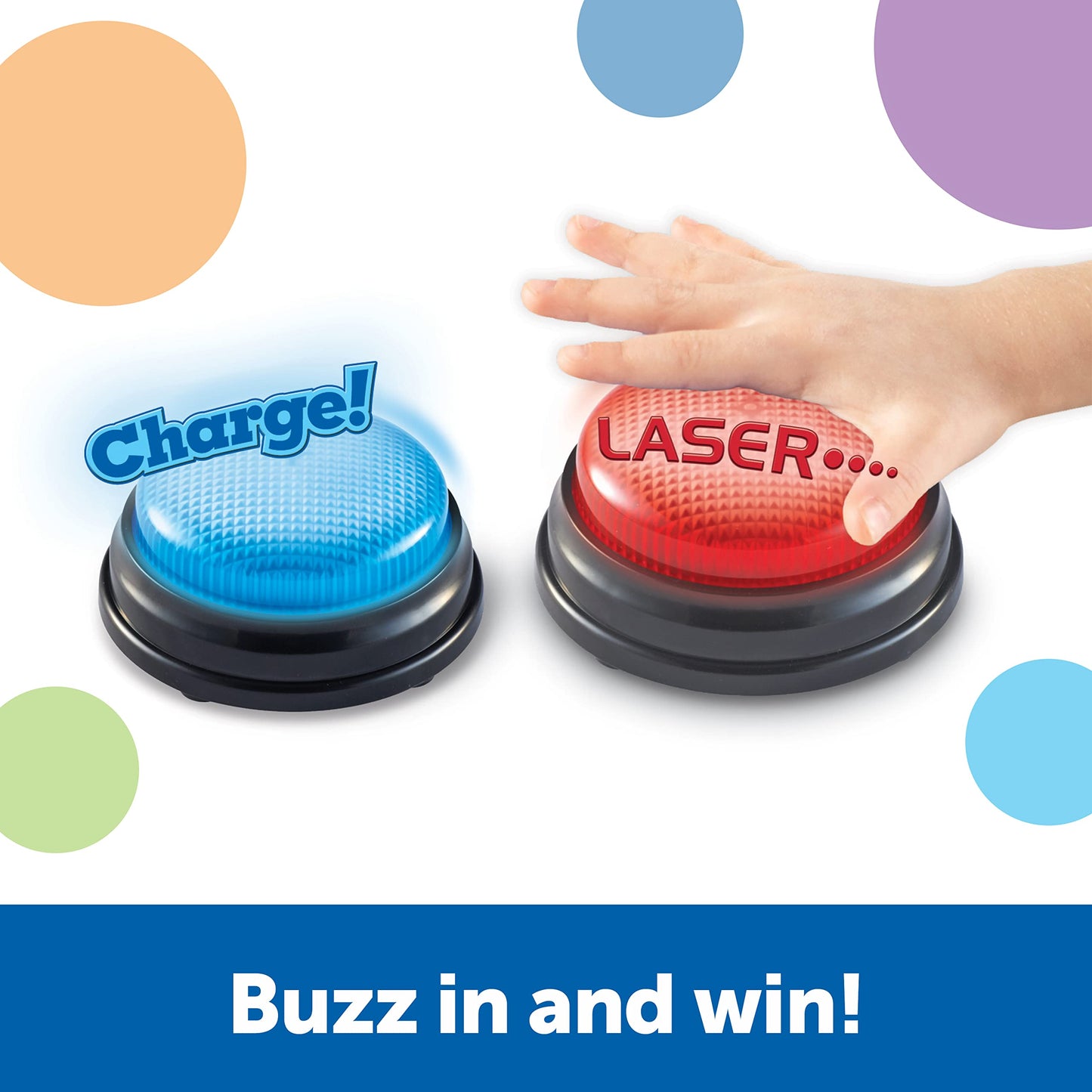 Learning Resources Team Answer Buzzers - Classroom Must Haves Supplies, Sound Effect Button, Family Game Shows for Trivia, Participation Tools, Boys and Girls Birthday Gifts