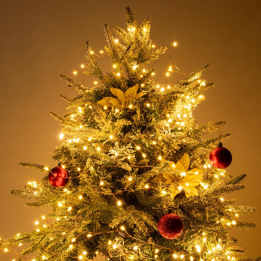 RESNICE Plug in Fairy Lights 20FT 200 LED Warm White Copper Wire with Remote Timer for Indoor/Outdoor Use