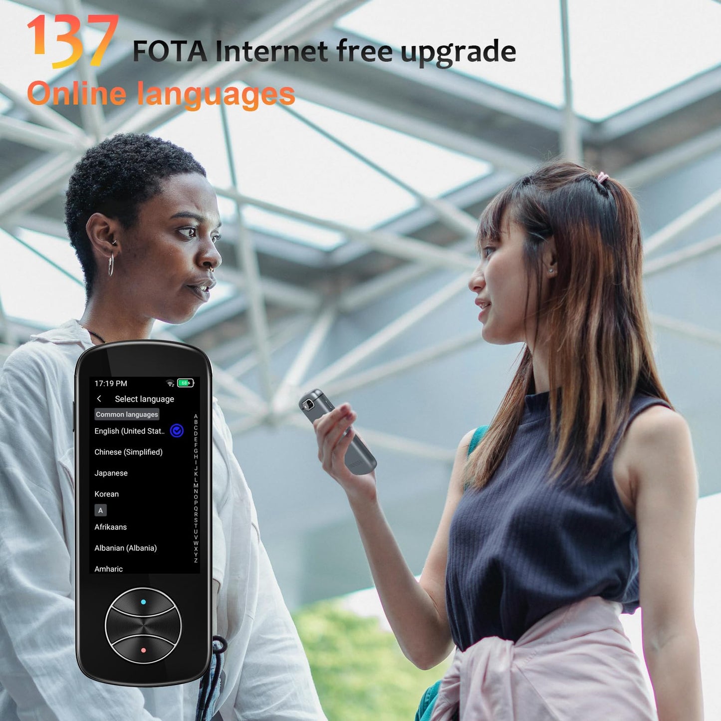 Language Translator Device, Two-Way Instant AI Voice Translator Support 137+ Language Online Translation, Translator Device with Voice/Text/Offline/Photo Translation for Business Learning Travel