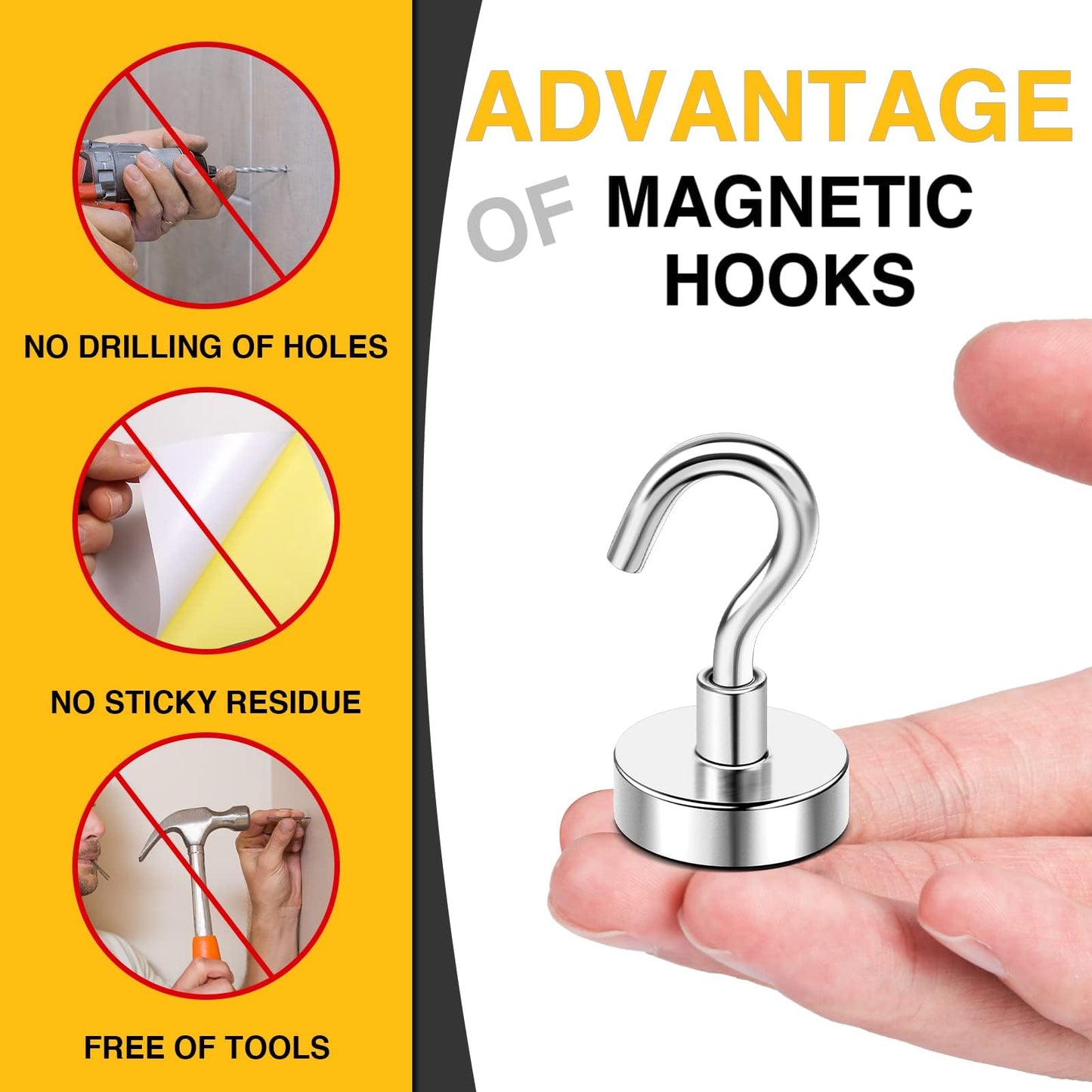 DIYMAG Magnetic Hooks, 30lbs+ Magnet Hook 2026 Cruise Cabin Ship Essentials Heavy Duty Strong Magnets Refrigerator Fridge Hanging for Classroom Beach Vacation Kitchen Grills Home 60 Pack