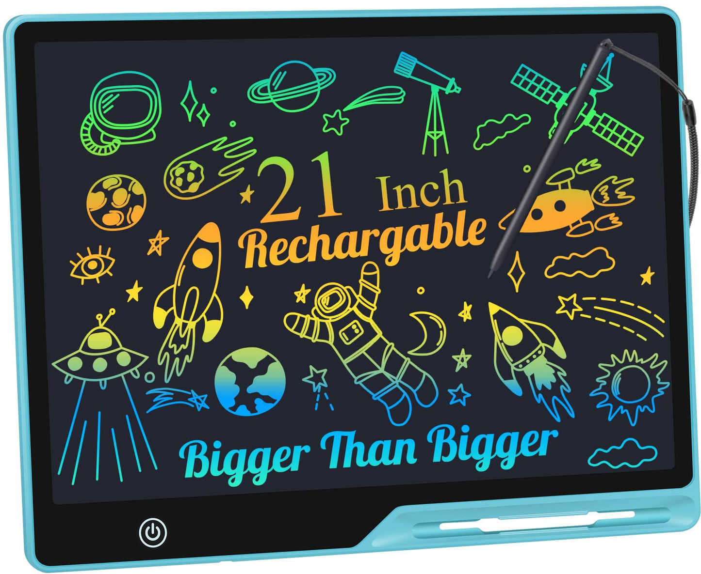 Kinayue LCD Writing Tablet for Kids, Rechargeable 21 Inch Doodle Board,Easter Basket Stuffers,Preschool Learning Toys Christmas Birthday Gift 3 4 5 6 7 Year Old Girls Boys (Blue)