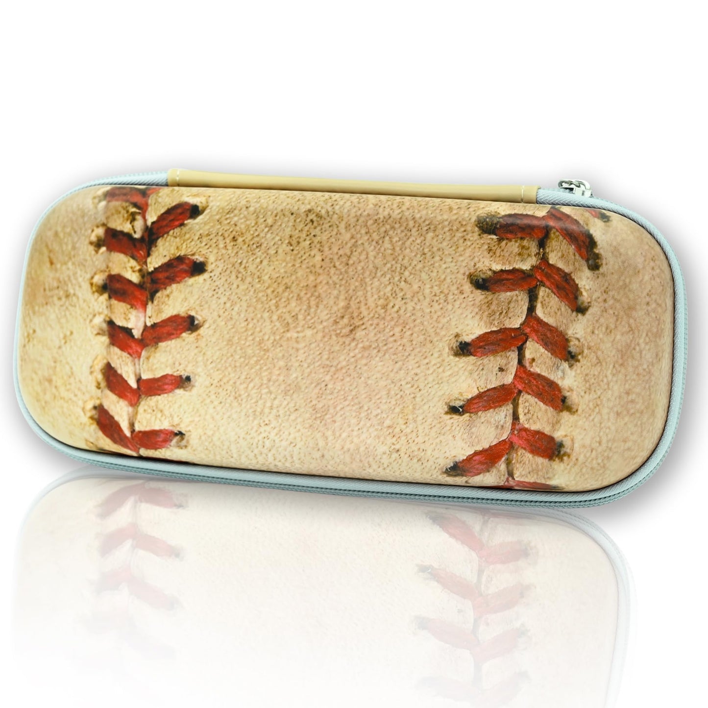 WtallasiSei Retro Baseball Pencil Case Zip Pencil Box Multi Pouch Holder Desk Organizer For Boys Girls School Men Women Office