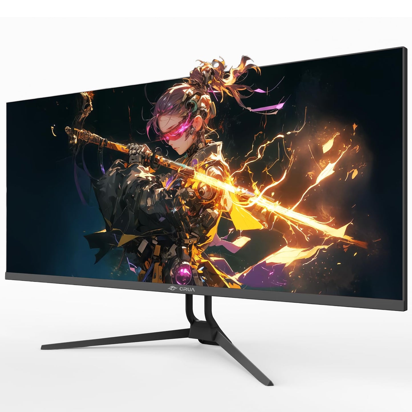 CRUA 34'' Gaming Monitor 165Hz/144Hz, UWQHD 3440x1440P IPS Ultrawide Screen Computer Monitors with Built-in Speakers, Supports FreeSync, 120% sRGB, PIP/PBP, HDMI2.0 & DP1.4, Wall Mount&Tilt Adjustable