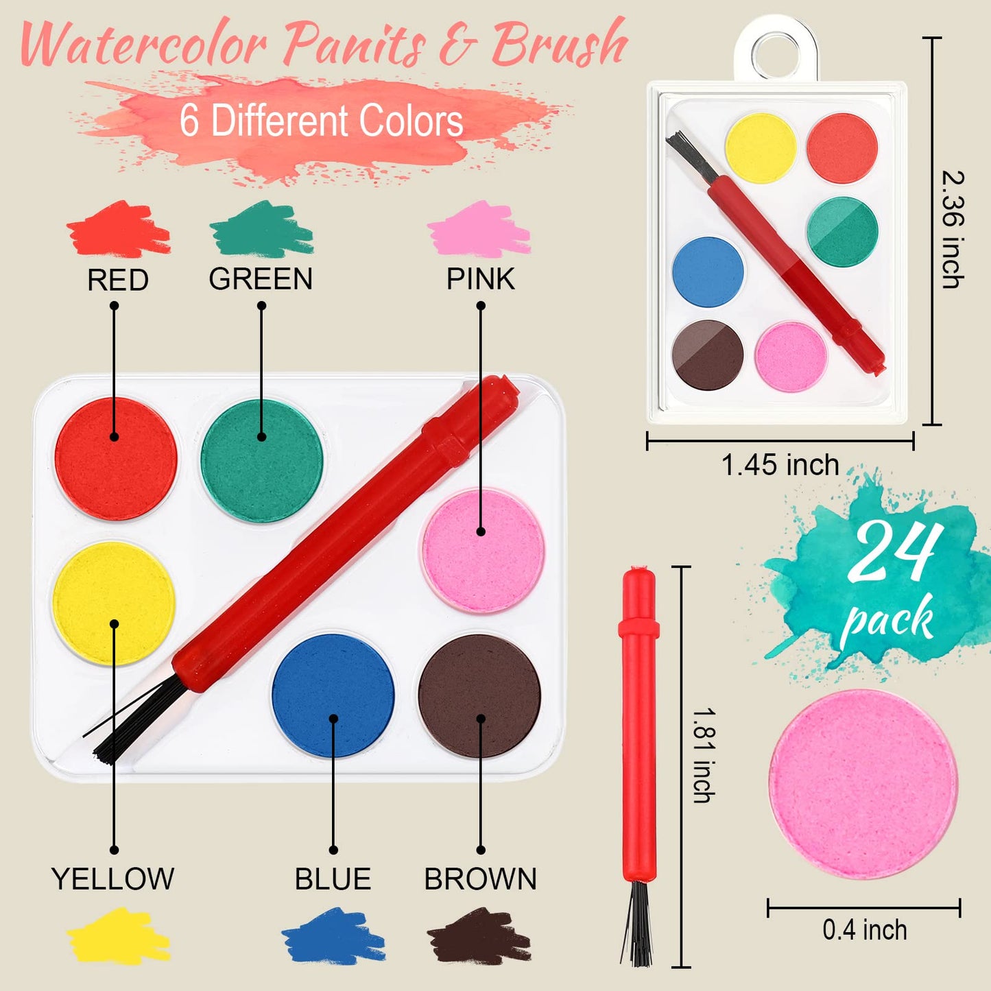 24 Sets Mini Paint Canvas Kit Mini Acrylic Art Party Favor Watercolor Painting Set with Panel Wood Easel Small Art Strips Palettes Brush Teacher School Classroom Reward Party Supplies Birthday Gift