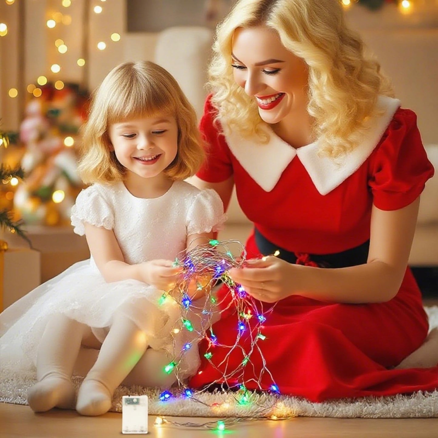 YPHSOL Fairy Lights String Lights 50LED 16.4ft Waterproof Copper Multicolor 8 Pack